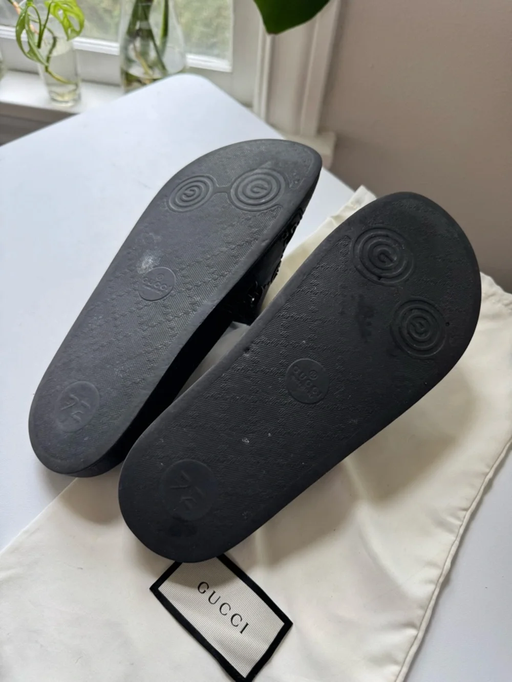 Gucci Black Women's GG Embossed Slide Sandals - Picture 6 of 8